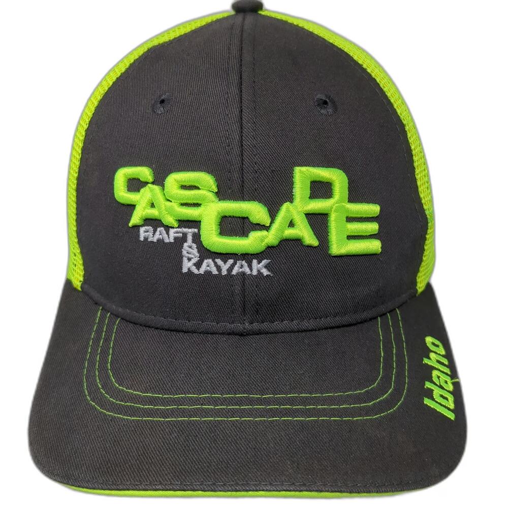Vie Trucker Hat Gray Green One Size Idaho Payette River Raft Kayak Embroidery
